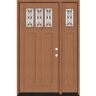 Steves & Sons Regency 53 in. x 80 in. 3Lite Amberton Deco Glass LHIS AutumnWh Stain Fir Grain Fiberglass Prehung Front Door w/14in.SL