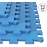 Stalwart Interlocking Blue 25 in. W x 25 in. L x 0.5 in Thick Exercise/Gym Flooring Foam Tiles - 12 Tiles/Case (48 sq. ft.)