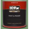 BEHR PREMIUM PLUS 1 qt. #PPU11-03 Botanical Green Flat Exterior Paint & Primer