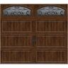 Clopay Gallery Steel Long Panel 8 ft x 7 ft Insulated 6.5 R-Value Wood Look Walnut Garage Door with Decorative Windows