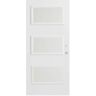 Stanley 32 in. x 80 in. Dorothy Satin Opaque 3 Lite Painted White Left-Hand Inswing Steel Prehung Front Door