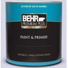 BEHR PREMIUM PLUS 1 qt. #630A-2 February Frost Satin Enamel Exterior Paint & Primer