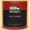 BEHR PREMIUM PLUS 1 qt. #P270-4 Egg Cream Flat Exterior Paint & Primer