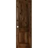 Krosswood Doors 30 in. x 96 in. Rustic Knotty Alder 2 Panel Right-Handed Provincial Stain Wood Single Prehung Interior Door w/Square Top