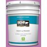 BEHR PREMIUM PLUS 5 gal. #P110-5A Eccentric Magenta Satin Enamel Low Odor Interior Paint & Primer