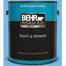 BEHR PREMIUM PLUS 1 gal. #550B-4 Costa Rica Blue Satin Enamel Exterior Paint & Primer