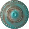 Ekena Millwork 23-1/2 in. x 3-1/4 in. Lyon Urethane Ceiling Medallion (Fits Canopies upto 3-5/8 in.), Copper Green Patina