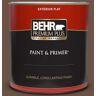 BEHR PREMIUM PLUS 1 qt. #N190-7 Moose Trail Flat Exterior Paint & Primer