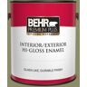 BEHR PREMIUM PLUS 1 gal. #S370-5 Pesto Paste Hi-Gloss Enamel Interior/Exterior Paint