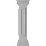 Ekena Millwork Corner 40 in. x 8 in. White Box Newel Post with Panel, Flat Capital and Base Trim (Installation Kit Included)
