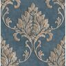 Seabrook Designs Telluride Rustic Damask Metallic Copper, Denim, & Brown Paper Strippable Roll (Covers 56.05 sq. ft.)