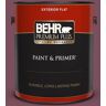 BEHR PREMIUM PLUS 1 gal. #100D-7 Maroon Flat Exterior Paint & Primer