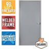 Armor Door 36 in. x 84 in. Fire-Rated Gray Right-Hand Flush Entrance Steel Prehung Commercial Door with Welded Frame and Hardware