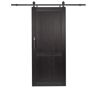 Pinecroft 36 in. x 84 in. Millbrooke Black H Style PVC Vinyl Sliding Barn Door Kit with Hardware Kit - Door Assembly Required
