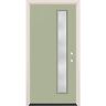 Builders Choice 36 in. x 80 in. Left-Hand/Inswing 1-Lite Rain Glass Cypress Painted Fiberglass Prehung Front Door w/4-9/16 in. Frame