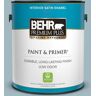 BEHR PREMIUM PLUS 1 gal. #BIC-23 Hopeful Blue Satin Enamel Low Odor Interior Paint & Primer