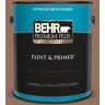 BEHR PREMIUM PLUS 1 gal. #BXC-84 Corral Brown Satin Enamel Exterior Paint & Primer