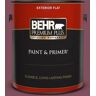 BEHR PREMIUM PLUS 1 gal. #T17-14 Artful Magenta Flat Exterior Paint & Primer