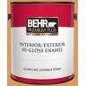 BEHR PREMIUM PLUS 1 gal. #M240-6 Stunning Gold Hi-Gloss Enamel Interior/Exterior Paint