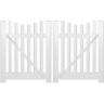 Weatherables Hampshire 10 ft. W x 4 ft. H White Vinyl Picket Fence Double Gate Kit Includes Gate Hardware