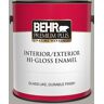 BEHR PREMIUM PLUS 1 gal. #PPU24-10 Downtown Gray Hi-Gloss Enamel Interior/Exterior Paint