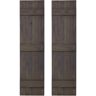 Dogberry Collections 14 in. x 42 in. Traditional Stone Gray Board and Batten Shutters Pair