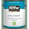 BEHR PREMIUM PLUS 1 gal. #S410-5 Track Green Satin Enamel Low Odor Interior Paint & Primer