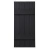 Ply Gem 15 in. x 39 in. Polypropylene 4-Board Closed Board and Batten Shutters Pair in Black