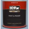 BEHR PREMIUM PLUS 1 qt. #S510-3 Ombre Blue Flat Exterior Paint & Primer