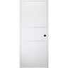 Belldinni 18 in. x 80 in. 2H Snow White Finished Aluminium Strips Left-Hand Solid Core Composite Single Prehung Interior Door