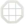 TAFCO WINDOWS 24 in. x 24 in. Fixed Octagon Geometric Vinyl Window with Grids - White