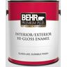 BEHR PREMIUM PLUS 1 gal. #N530-1 Pixel White Hi-Gloss Enamel Interior/Exterior Paint