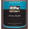 BEHR PREMIUM PLUS 1 qt. #MQ1-54 Death By Chocolate Satin Enamel Exterior Paint & Primer