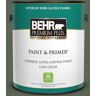 BEHR PREMIUM PLUS 1 gal. #T13-16 Pine Cone Pass Semi-Gloss Enamel Low Odor Interior Paint & Primer