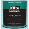 BEHR PREMIUM PLUS 1 qt. #CE-02 Mermaid Tears Semi-Gloss Enamel Exterior Paint & Primer