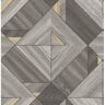 CASA MIA Wood Tiles Grey & Black Paper Non-Pasted Strippable Wallpaper Roll (Cover 56.05 sq. ft.)