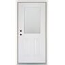 MP Doors 36 in. x 80 in. Low-E Blinds Between Glass White Right-Hand Inswing 1/2 Lite Clear Fiberglass Prehung Front Door