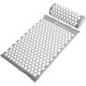 PROSOURCEFIT Grey 25 in. x 15.75 in. Acupressure Mat and Pillow Set for Back/Neck Pain Relief and Muscle Relaxation (2.73 sq. ft.)