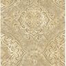 Seabrook Designs Palladium Metallic Gold and Cream Damask Paper Strippable Roll (Covers 56.05 sq. ft.)