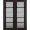 Belldinni 60 in.x 80 in. Right-Handed Active Black Apricot Glass Manufactured Wood Stard Double Prehung French Door