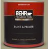 BEHR PREMIUM PLUS 1 qt. #PPU9-22 Cricket Flat Exterior Paint & Primer