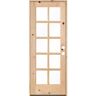 Krosswood Doors 30 in. x 80 in. Classic French Alder 10-Lite Clear Low-E Left-Hand Inswing Unfinished Wood Exterior Prehung Front Door