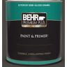 BEHR PREMIUM PLUS 1 qt. #PPU24-01 Black Mocha Semi-Gloss Enamel Exterior Paint & Primer