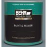 BEHR PREMIUM PLUS 1 qt. #N470-5 Norwegian Blue Semi-Gloss Enamel Exterior Paint & Primer