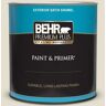 BEHR PREMIUM PLUS 1 qt. #GR-W12 Confident White Satin Enamel Exterior Paint & Primer