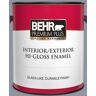 BEHR PREMIUM PLUS 1 gal. #750F-4 Raging Sea Hi-Gloss Enamel Interior/Exterior Paint