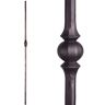 HOUSE OF FORGINGS Tuscan Round Hammered 44 in. x 0.5625 in. Satin Black Single Sphere Solid Wrought Iron Baluster