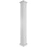 Ekena Millwork 7-5/8 in. x 8 ft. Square Non-Tapered San Carlos Mission Style Fretwork PVC Column Wrap Kit with Tuscan Capital and Base