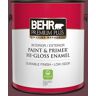 BEHR PREMIUM PLUS 1 gal. #110D-7 Vin Rouge Hi-Gloss Enamel Interior/Exterior Paint & Primer