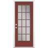 Masonite 32 in. x 80 in. Red Bluff 15 Lite Right-Hand Clear Glass Painted Steel Prehung Front Exterior Door Brickmold/Vinyl Frame